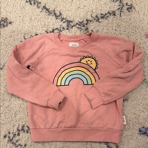 Hux Pink Sweatshirt with Rainbow Design Size 7